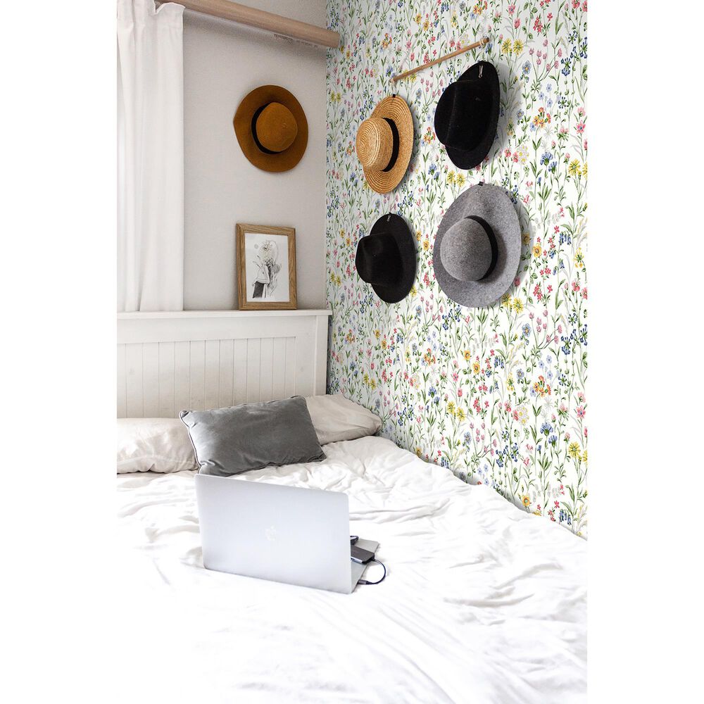 NextWall Wildflowers 216&quot; x 20.5&quot; Peel and Stick Wallpaper in Multicolored, , large