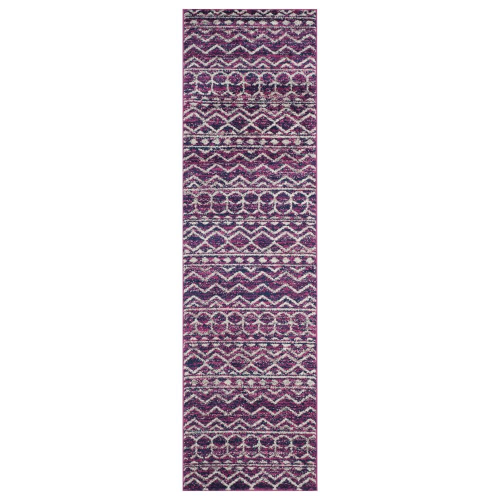 Safavieh Madison MAD606M 2"3" x 8" Fuchsia and Navy Runner, , large