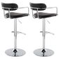 LumiSource Demi Swivel Adjustable Bar Stool with Black Upholstery in Chrome (Set of 2), , large