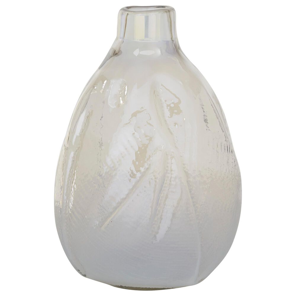 Maple and Jade 11" x 16" Contemporary Glass Vase in White, , large