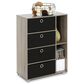 HOMLUX Multipurpose Storage Bookshelf Cabinet with 4 Bin Drawers in French Oak and Black, , large