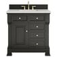 James Martin Vanities Brookfield 36" Single Bathroom Vanity in Black Onyx with 3 cm Lime Delight Quartz Top and Rectangular Sink, , large