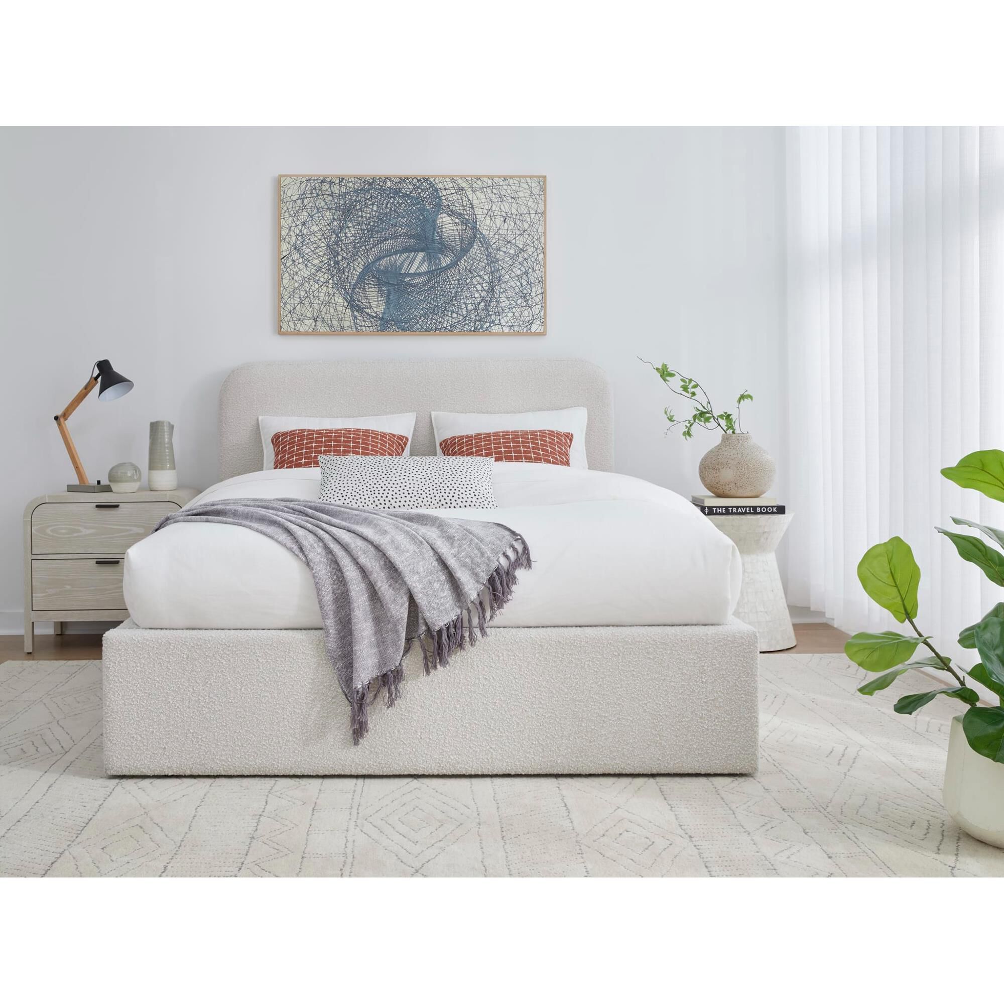 Eastern king upholstered bed discount