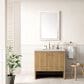 James Martin Vanities Hudson 36" Single Bathroom Vanity in Light Natural Oak with 3 cm Arctic Fall Solid Surface Top and Rectangular Sink, , large