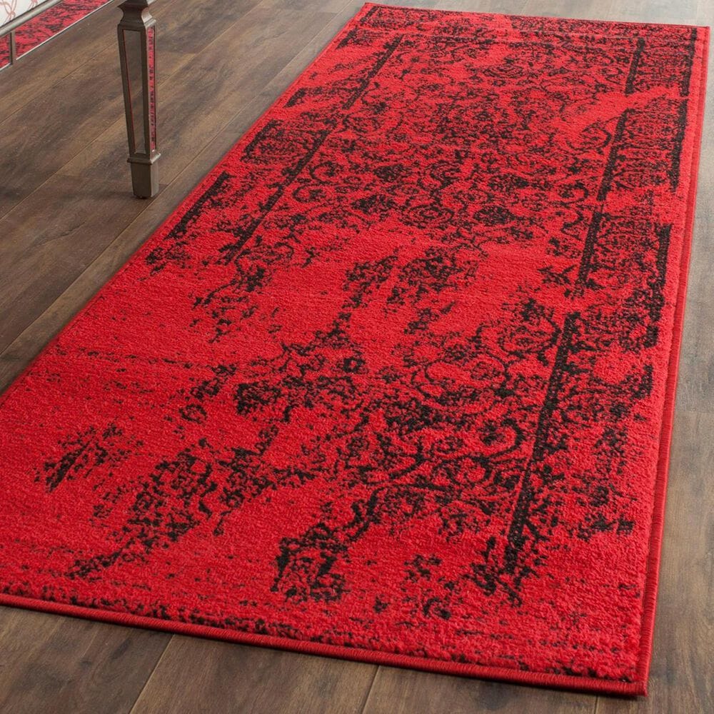 Safavieh Adirondack ADR101F-216 2&#39;6&quot; x 16&#39; Red/Black Runner, , large