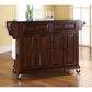 Crosley Furniture Vintage Mahogany Solid Black Granite Top Kitchen Cart, , large