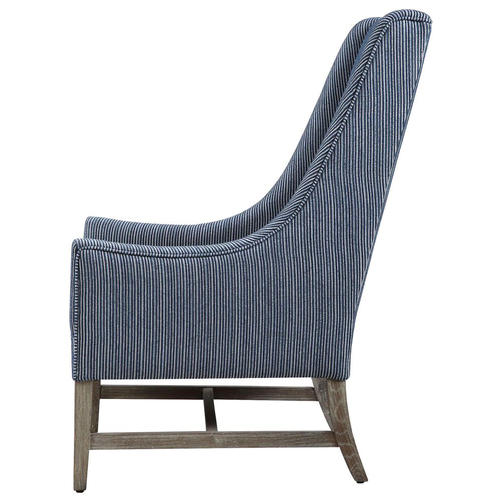 Uttermost Galiot Accent Chair in Blue and White, , large