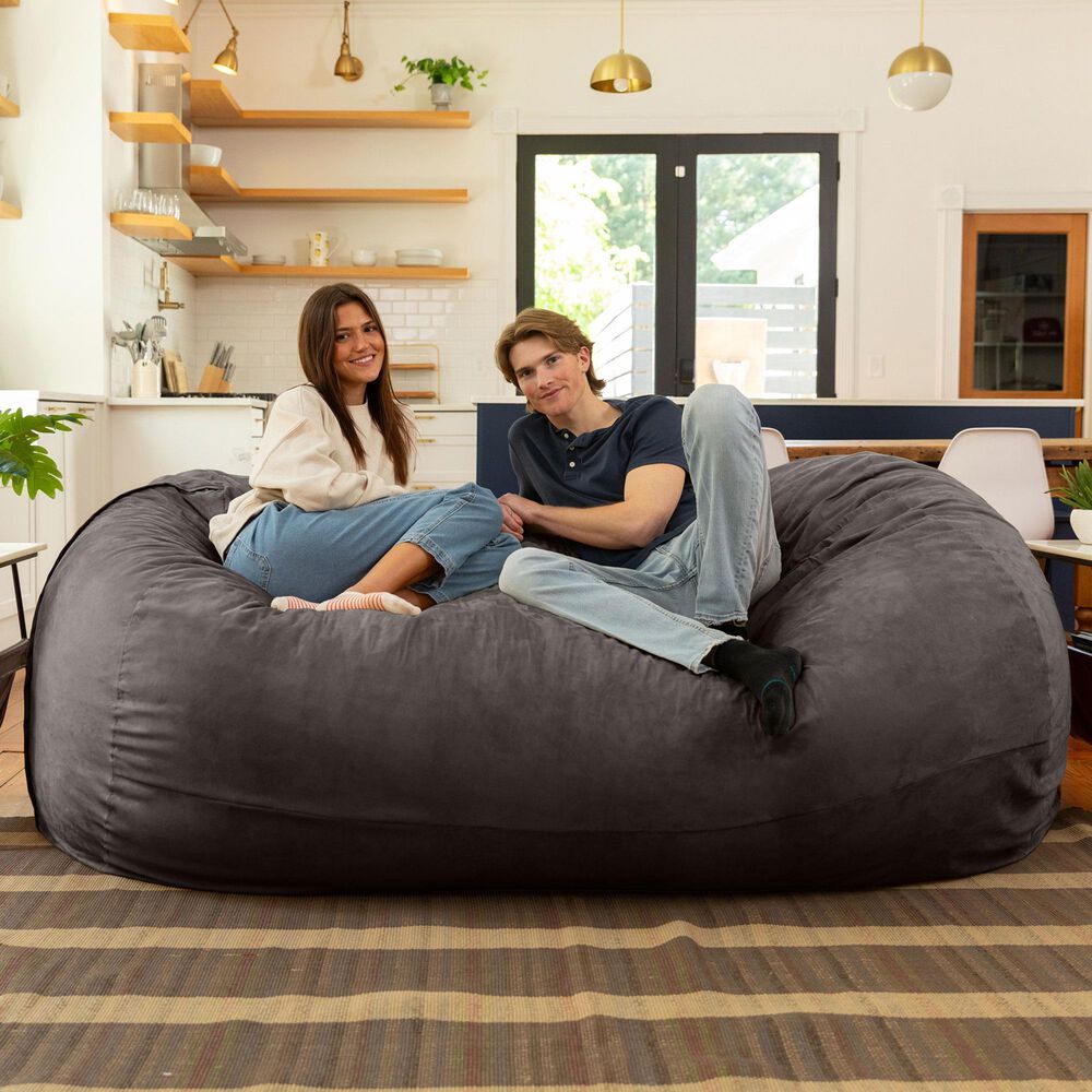 Jaxx 7&#39; Giant Bean Bag Sofa in Charcoal, , large