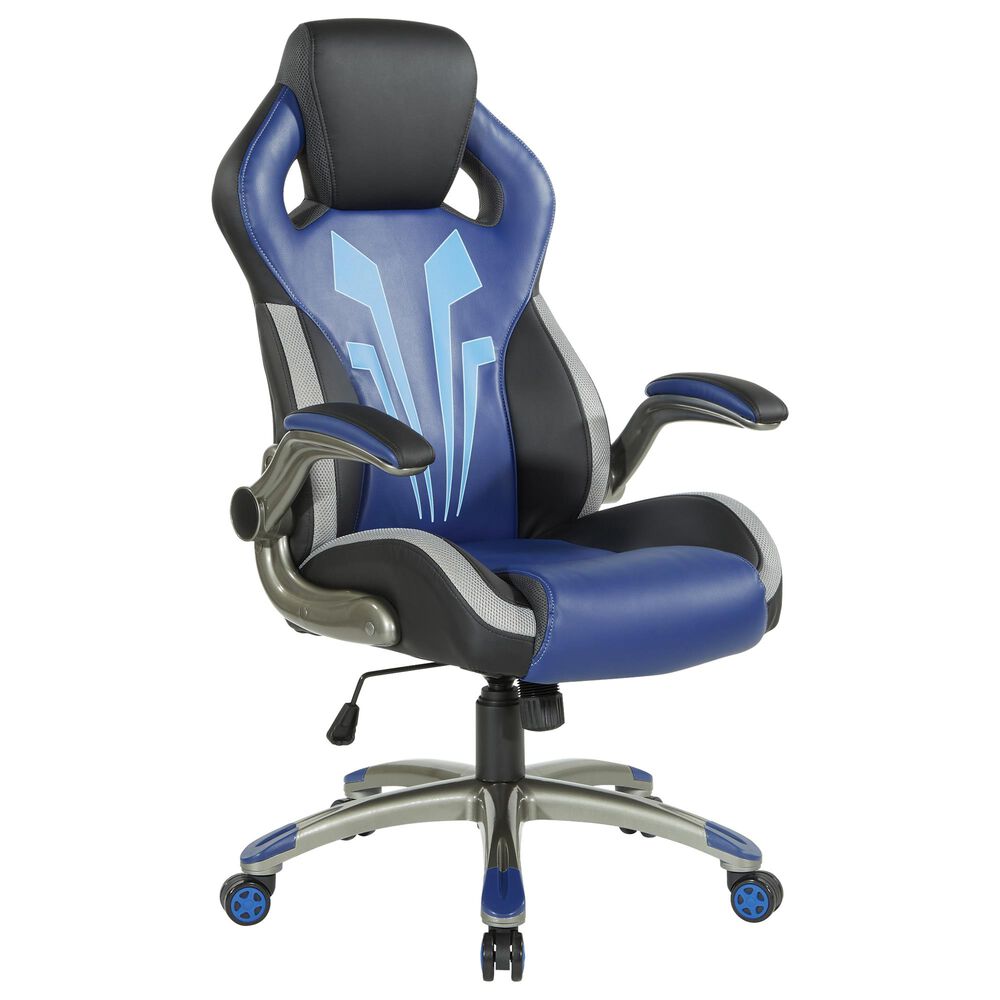 OSP Home Ice Knight Gaming Chair in Black and Blue, , large