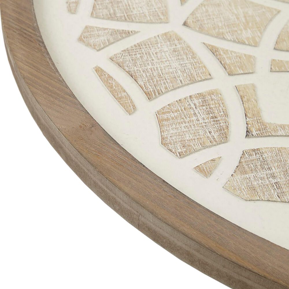 Hampton Park Leah 27&quot; Round Medallion Wall Decor in Natural and White, , large