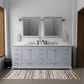 Lexora Home Dukes 84" Double Bathroom Vanity in Dark Grey with 2 cm White Cultured Marble Top and Rectangular Sinks, , large