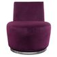 Lily and Lee Furniture Blake Swivel Armless Accent Chair in Violet Velvet, , large