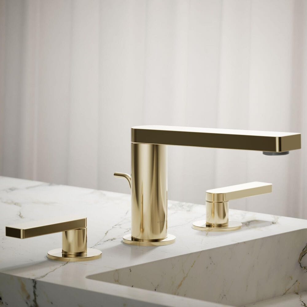 Kohler Composed Widespread Bathroom Sink Faucet in Vibrant French Gold, , large