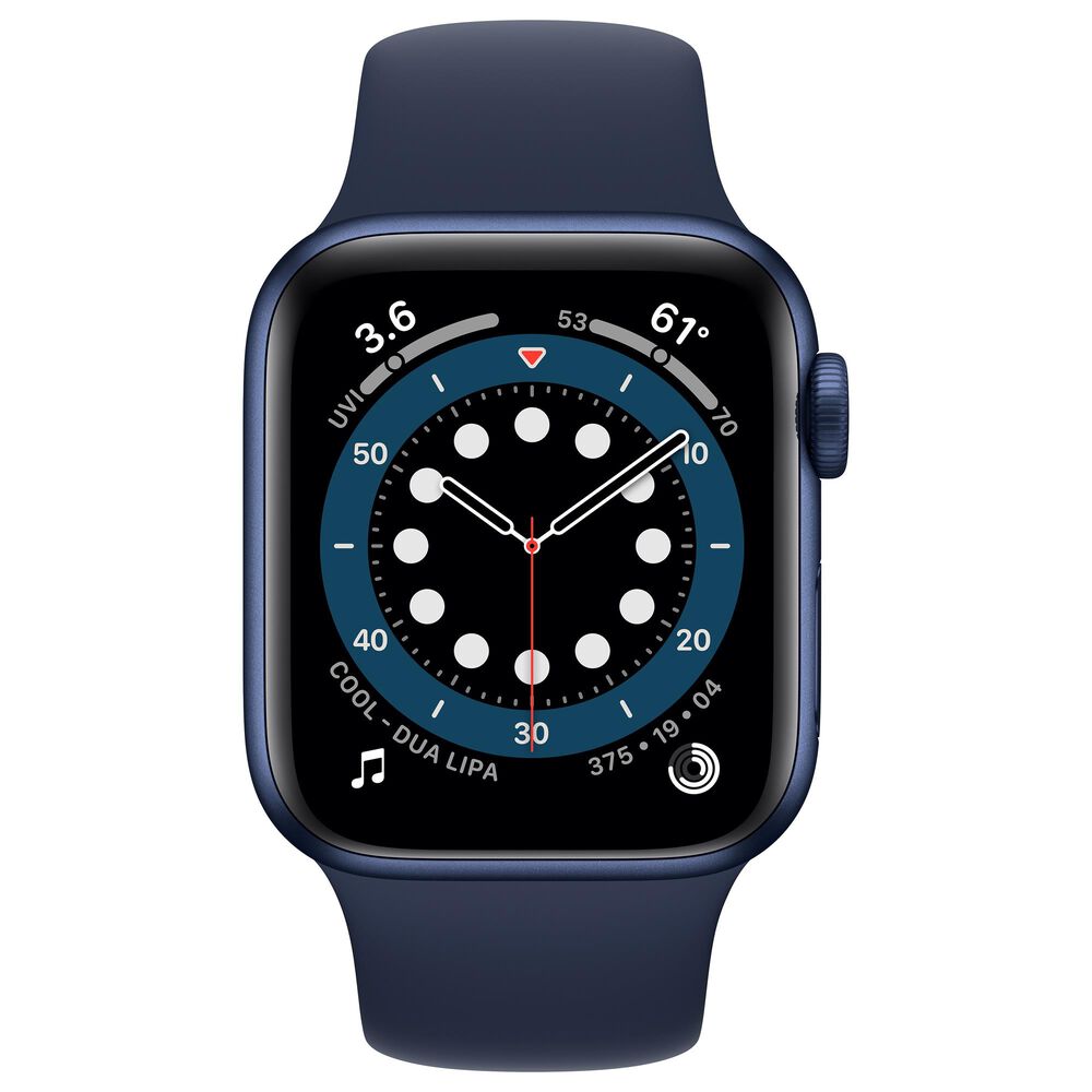 Apple Watch Series 6 GPS + Cellular 40mm with Deep Navy Sport Band in Blue Case with AppleCare+, , large