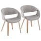LumiSource Curvo Contemporary Upholstered Chair in Whitewashed Wood and Grey Fabric by LumiSource - Set of 2, , large