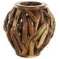 Maple and Jade 15" Live Edge Tree Branch Pot Decorative Vase in Brown, , large