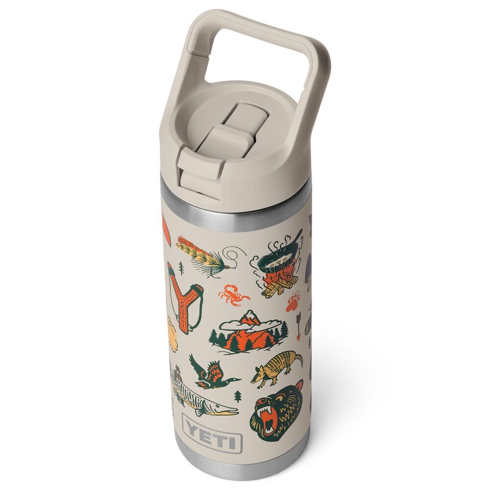 YETI Rambler 18 Oz Water Bottle with Color-Blocked Straw Cap in Cape Summer Camp, , large