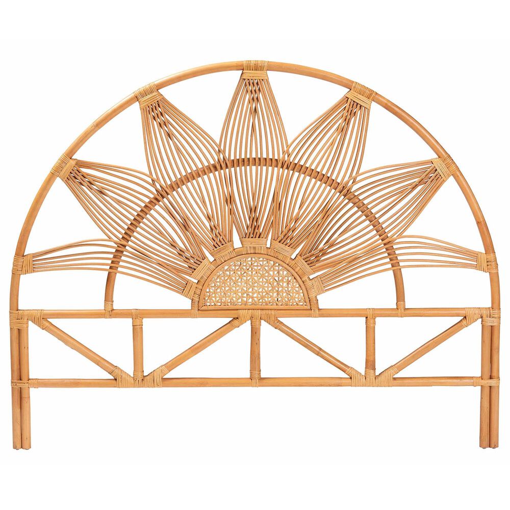 Baxton Studio Jasmine King Headboard in Light Honey, , large