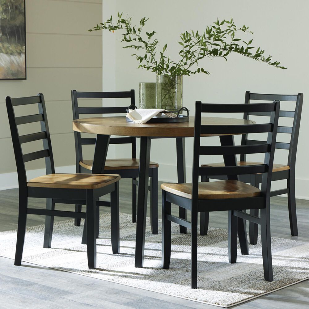 Ashley Blondon 5-Piece Round Dining Set in Brown and Black, , large
