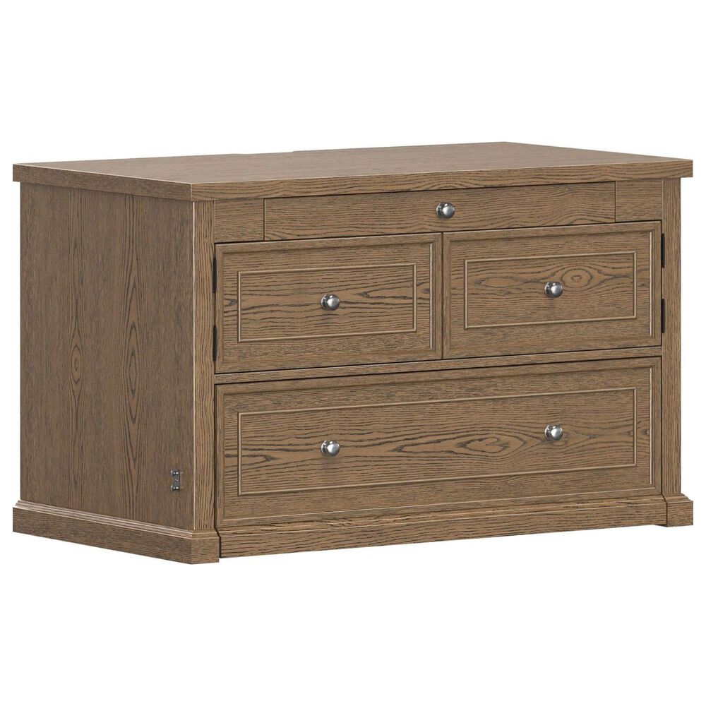 Richlands Furniture Soren Wood Twin 2 Door Desk Dream Console with Mattress and Cover in Light Oak, , large