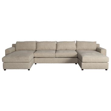 Fulton Home Newport 3-Piece U-Shaped Sectional in Cream, , large