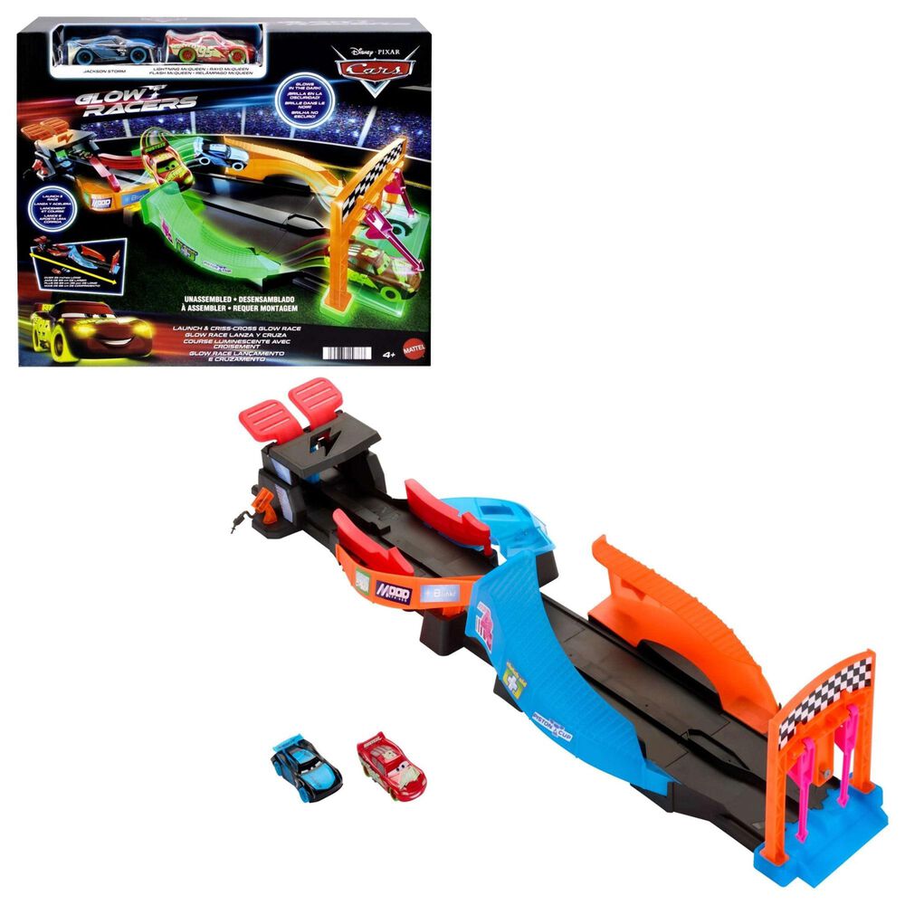 Barbie Launch and Criss-Cross Glow Race Playset in Multicolor, , large