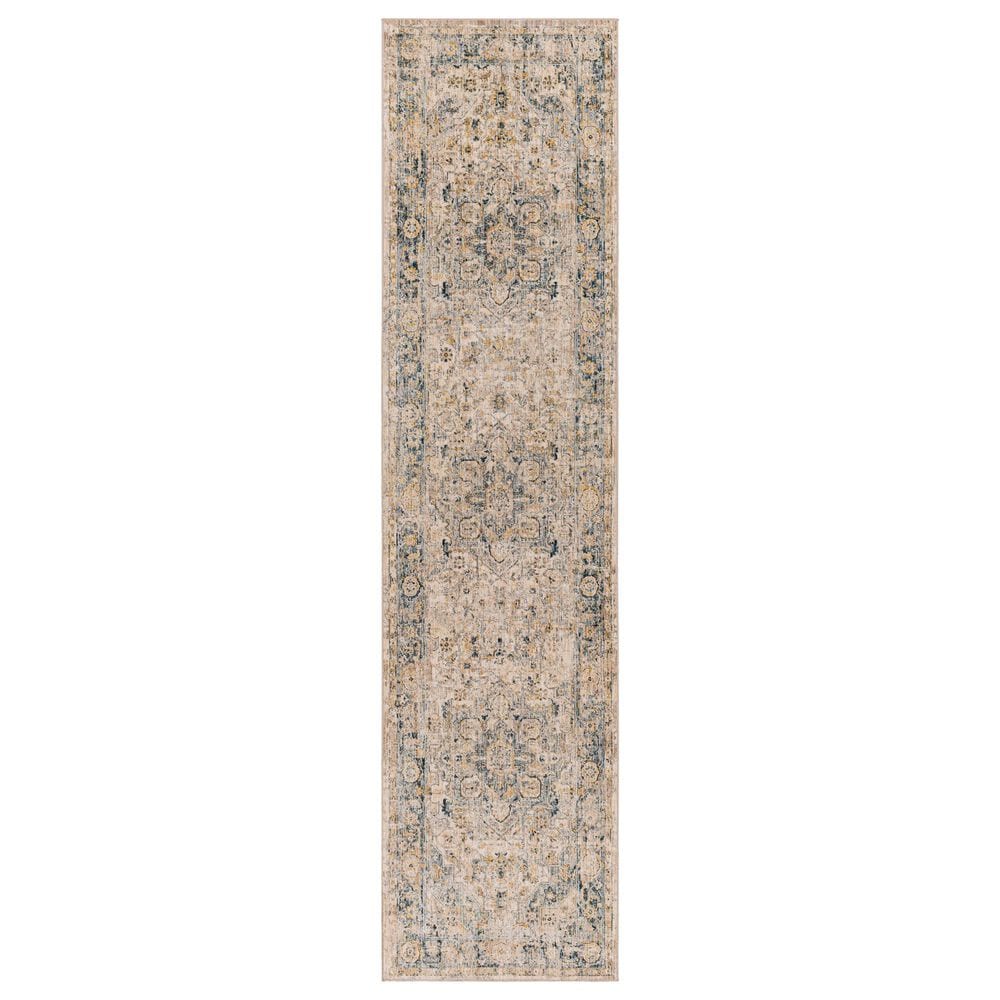 Surya Aspendos 2"7" x 7"3" Denim, Ice Blue, Taupe, Cream, Light Beige and Mustard Runner, , large