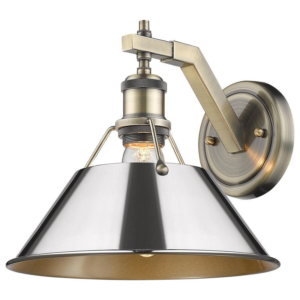 Golden Lighting Orwell 1-Light Wall Sconce in Aged Brass, , large