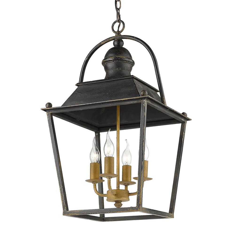 Golden Lighting Christoff 4-Light Pendant in Antique Black Iron, , large