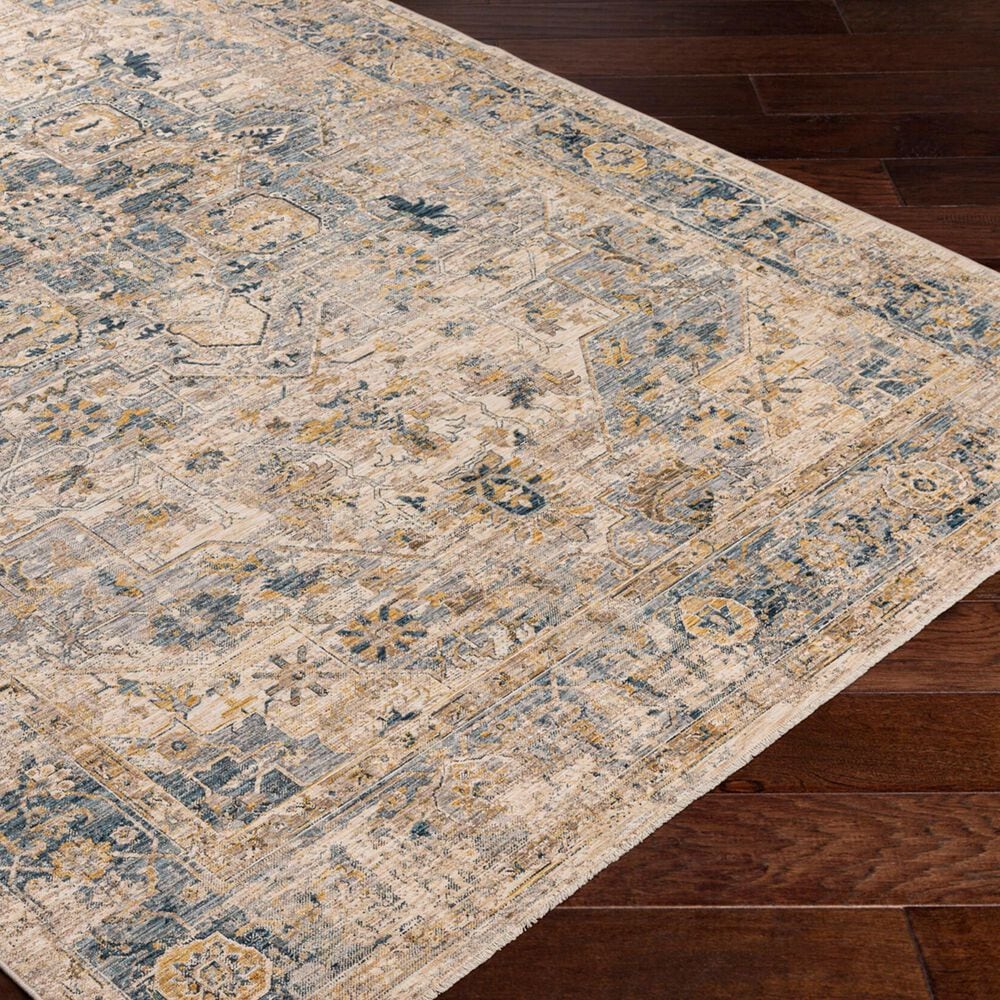 Surya Aspendos 7&#39;10&quot; x 10&#39;2&quot; Denim, Ice Blue, Taupe, Cream, Light Beige and Mustard Area Rug, , large