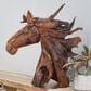Maple and Jade 33" x 31" Horse Sculpture in Brown, , large