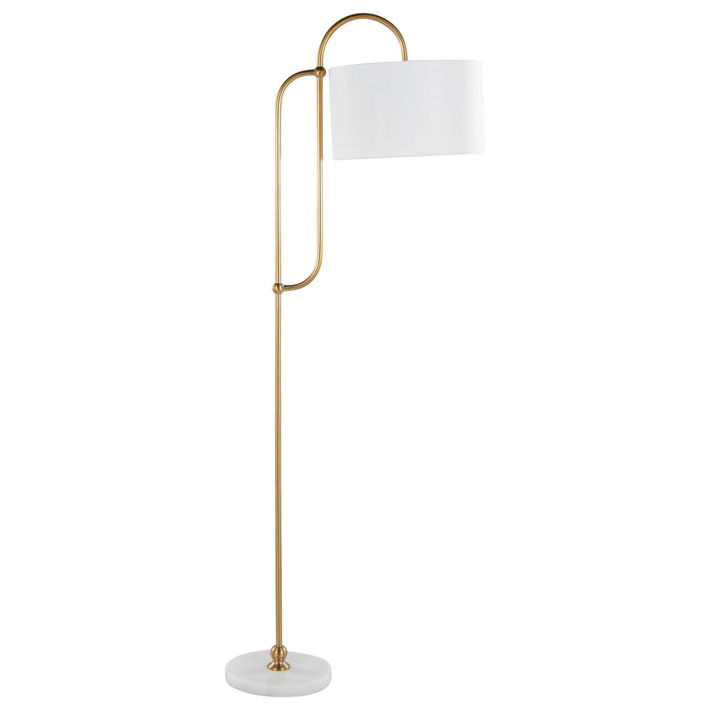Grandview Gallery Leslie Floor Lamp in Gold and White, , large