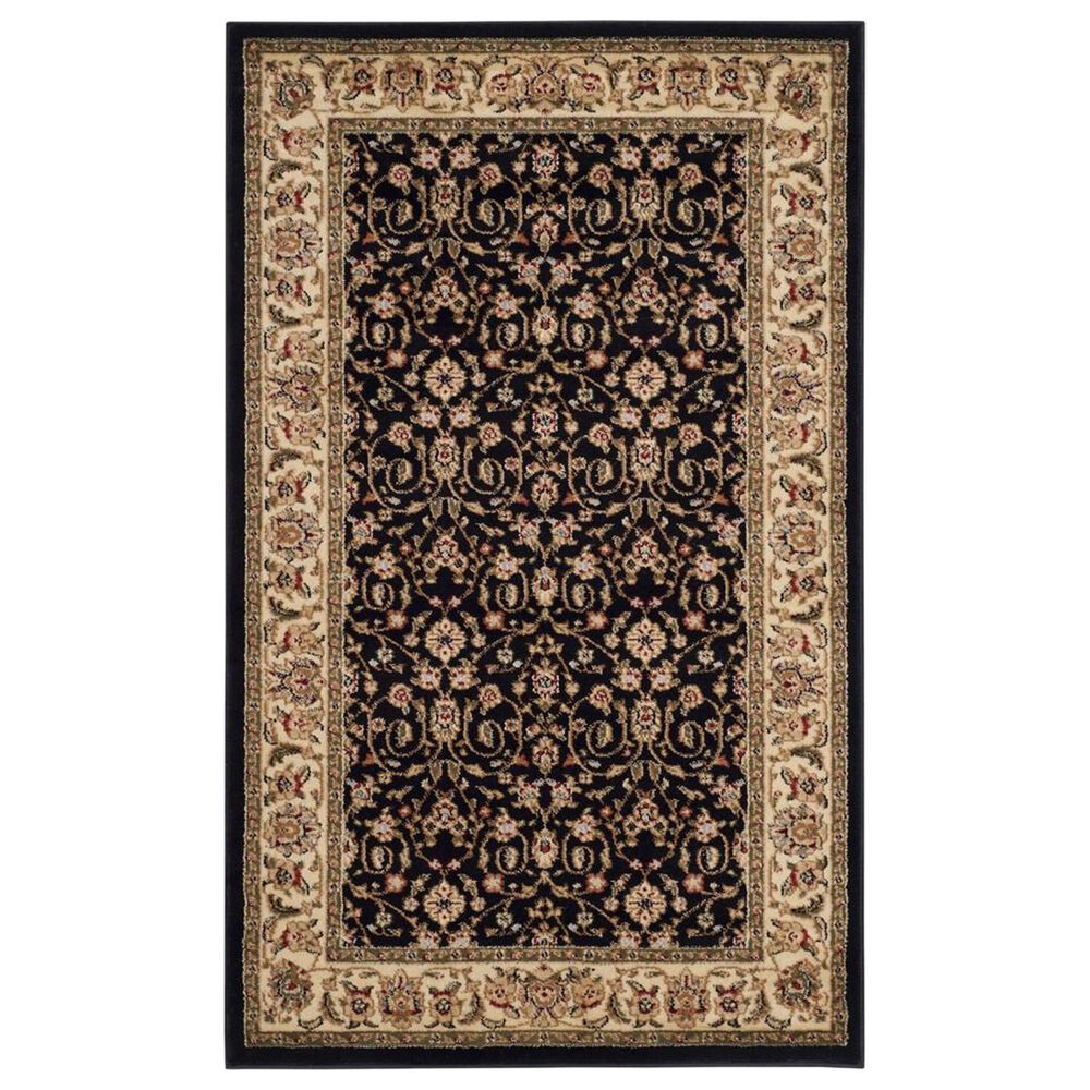 Safavieh Lyndhurst LNH316 4" x 6" Black and Ivory Area Rug, , large