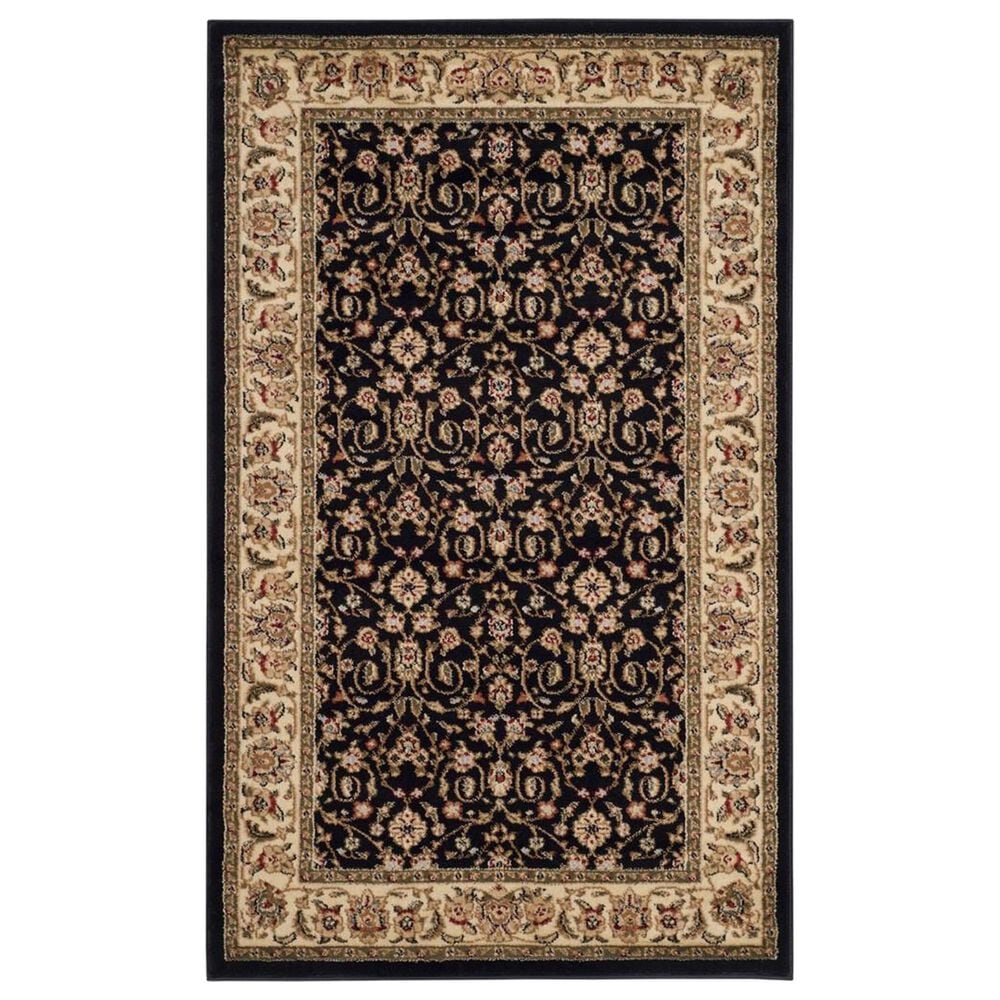 Safavieh Lyndhurst LNH316 4" x 6" Black and Ivory Area Rug, , large