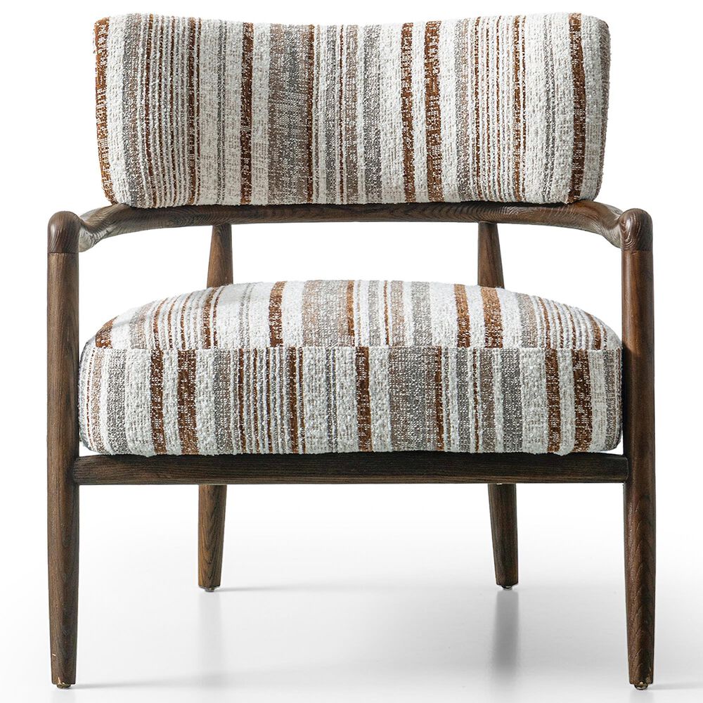Furniture of America Premier Accent Chair in Malted Linen Stripe, , large
