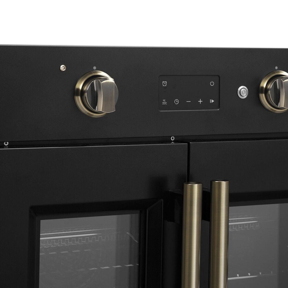 Forno Asti 30" Single Electric Wall Oven with French Door in Black, , large