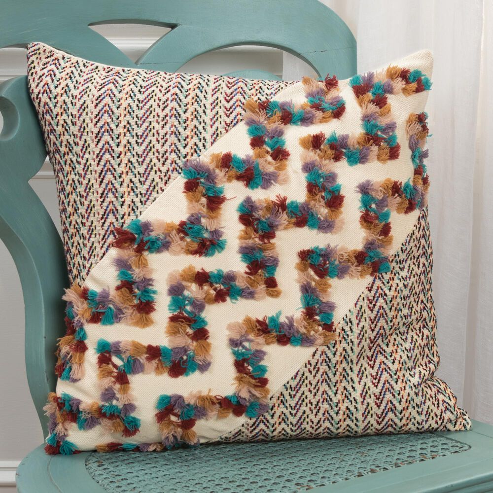 Rizzy Home Chevron 20" Pillow Cover in Teal, , large