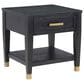 Steve Silver Yves 1-Drawer End Table in Rubbed Charcoal and Brushed Brass, , large