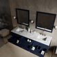 Lexora Home Castor 80" Double Bathroom Vanity in Blue with 2 cm White Carrara Marble Top and Rectangular Sinks, , large