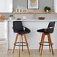 Lumisource Cosmo Swivel Barstool with Black Cushion in Walnut and Black, , large