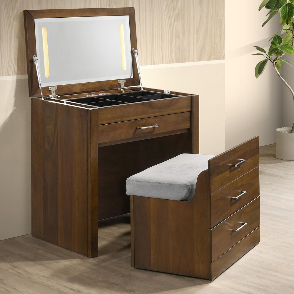Mayberry Hill Malibu Vanity Set in Walnut, , large