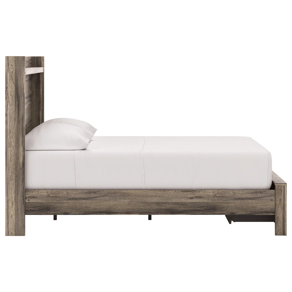 Ashley Elbrim Full Bed with Footboard Storage in Weathered Brown, , large