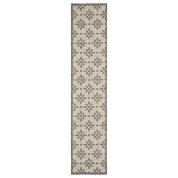 Nourison Cozumel Floral 2"2" x 10" Cream Indoor/Outdoor Runner, , large