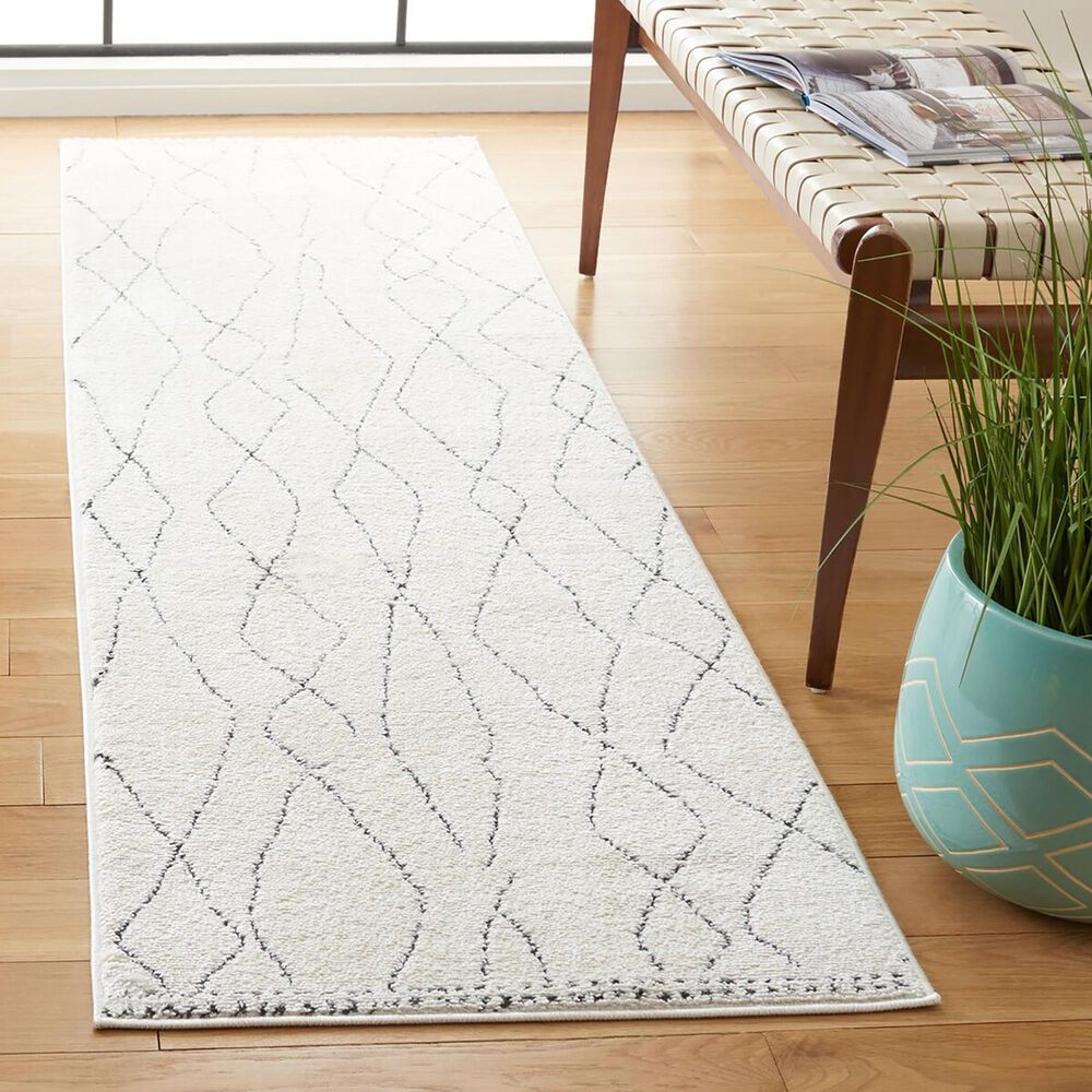Safavieh Melody MEL112B 2&#39;2&quot; x 8&#39; Ivory and Black Runner, , large