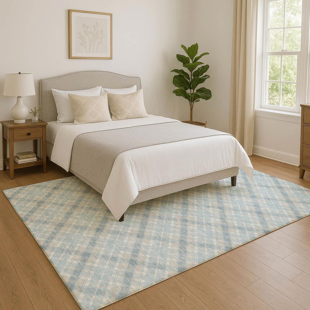 Dalyn Rug Company Soft Essentials Plaid Sky 8' x 10' Indoor/Outdoor Area Rug, , large