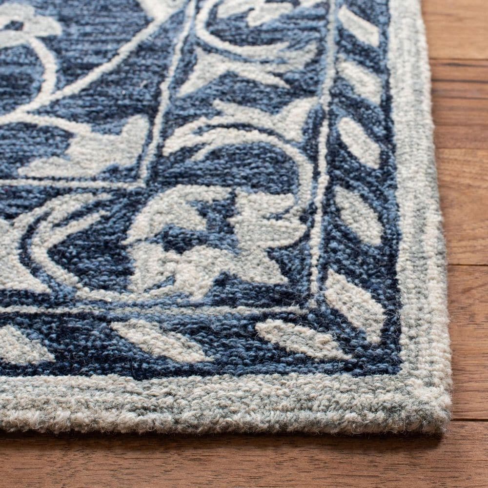 Safavieh Micro-Loop 5&#39; x 8&#39; Navy and Taupe Area Rug, , large
