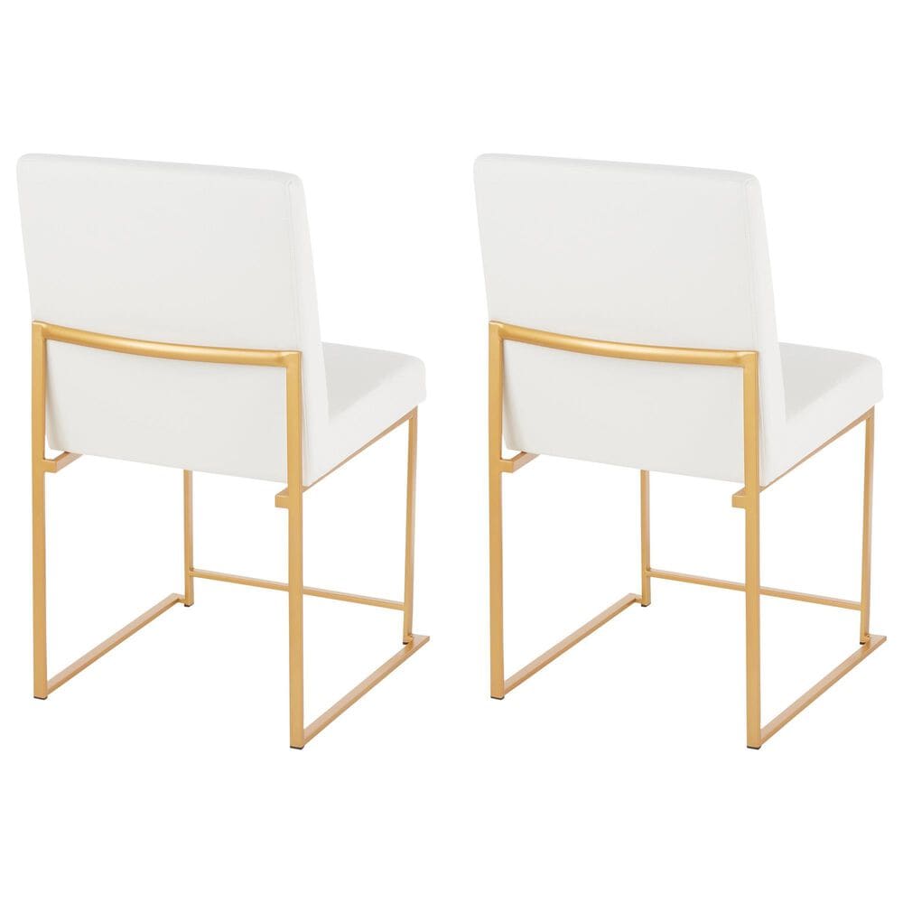 Lumisource Fuji Side Chair with White Cushion in Gold (Set of 2), , large