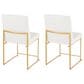 Lumisource Fuji Side Chair with White Cushion in Gold (Set of 2), , large