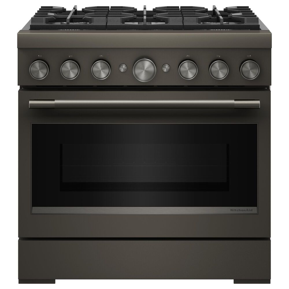 KitchenAid 36" Commercial Dual Fuel Range in Black Ore, , large
