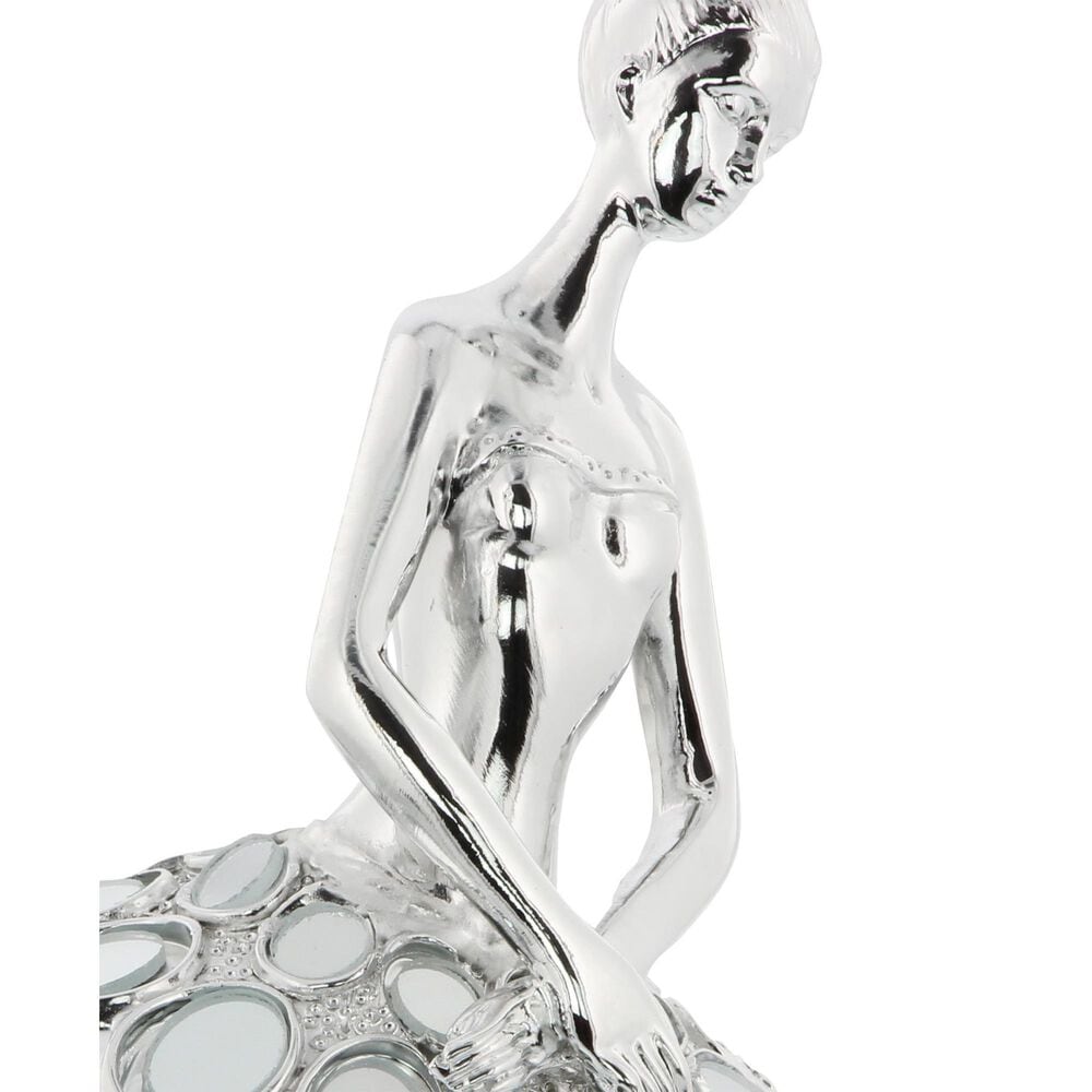 Maple and Jade 3-Piece Dancer Decorative Sculpture Set with Mirror Accents in Polished Silver, , large